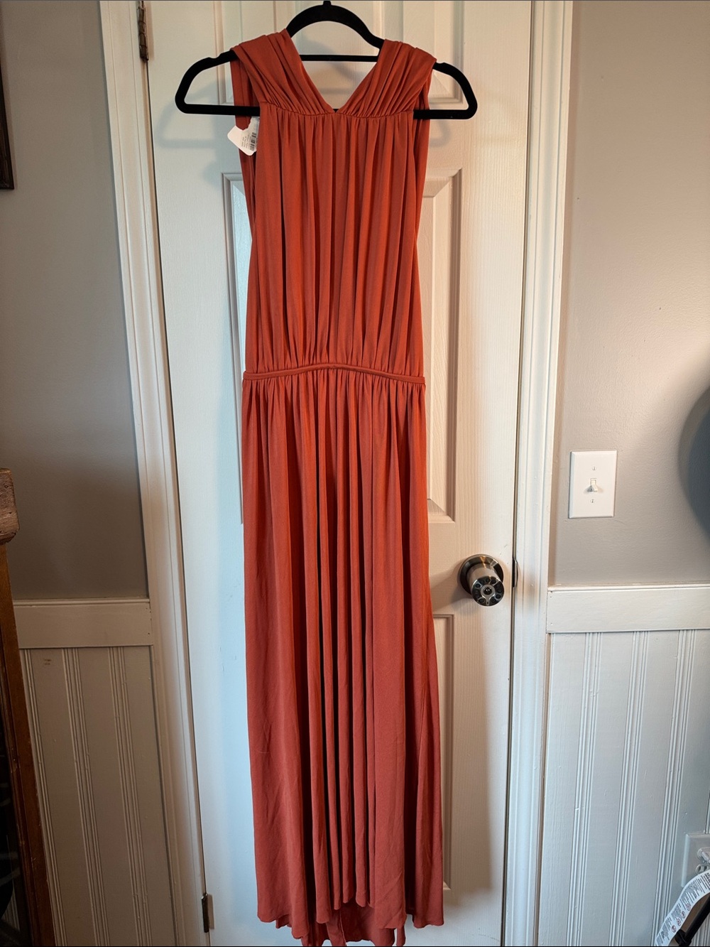 Another Tomorrow Italian Rust Sleeveless Maxi Dress (32)
